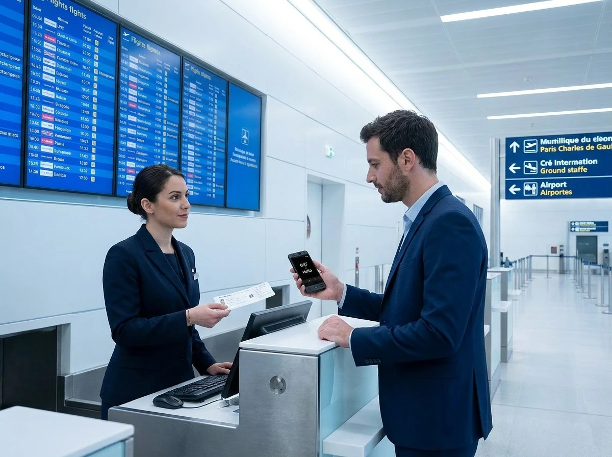 Translator for airport check-in Translator for airport check-in